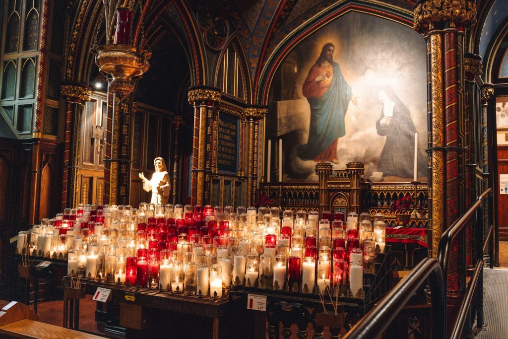 Candles Church Interior
