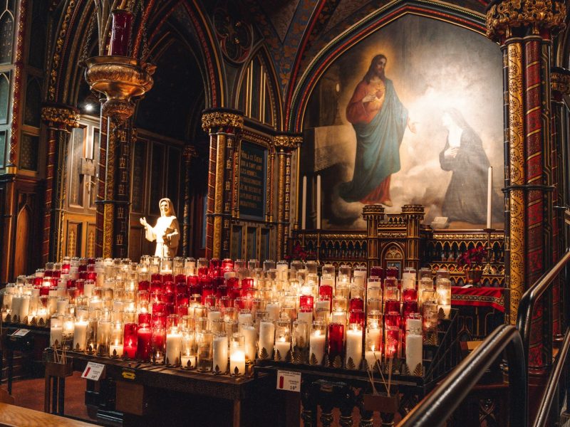 Candles Church Interior